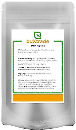 MSM Kapseln 2x1 kg | Methylsulfonylmethan | Nahrungsergänzungsmittel | Kapsel | 700 mg pro Kapseln | Buxtrade