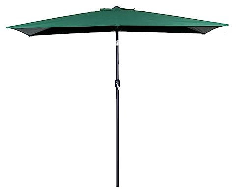 250×130cm Half Sombrilla Rectangular para Exterior, con Manivela y 5 Varillas, Parasol para Cafetería, Terraza, Pared, Balcón, Ventana (Color : Green)