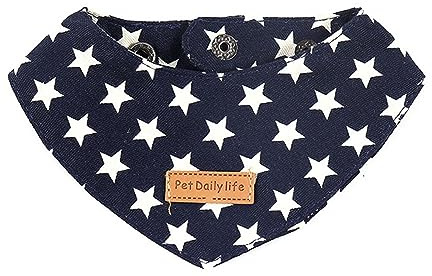 Oyccen Collier Bandana pour Chat Écharpe Triangle à Motif D'étoiles Bandana Collier Foulards Réglable pour Petit Chien Chiot