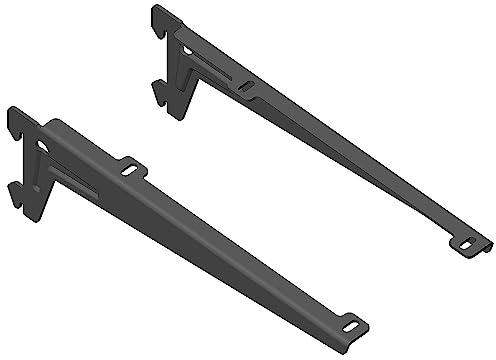 DIY Element System WINKEL-TRÄGER - Formschöner Abschluss der Regalseite zur Auflage von Holzböden - 180 mm, Stahl, Schwarzmatt, 2 Stk.