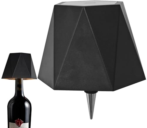 Lampada per bottiglia di vino - Luci per bottiglia di vino, lampada da tavolo senza fili | Lampada a LED ricaricabile senza fili per bottiglia di vetro, luce notturna da tavolo con oscuramento a 3 col