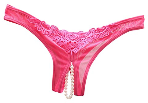 Mutandine da donna sexy sottoveste in pizzo aperto tagliato perla, massaggio Hollow Waist Triangolo G Perizoma Pants Set Mutandine da donna
