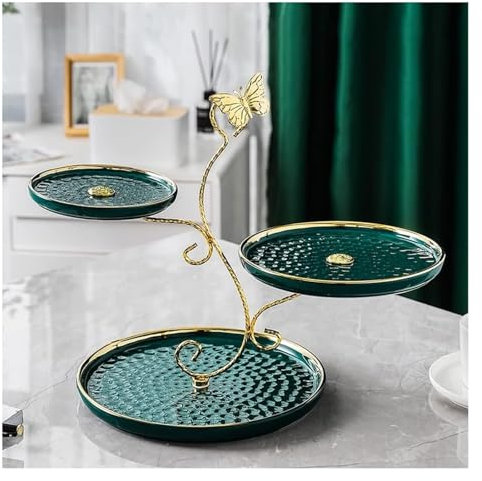 HXZJUIKL Cutlery Kitchen Counter 3-Tier Fruit Basket Bowl For Counter, Ceramic Fruit Bowl Stand Separable Basket For Fruit Vegetables Snacks Fruit tray