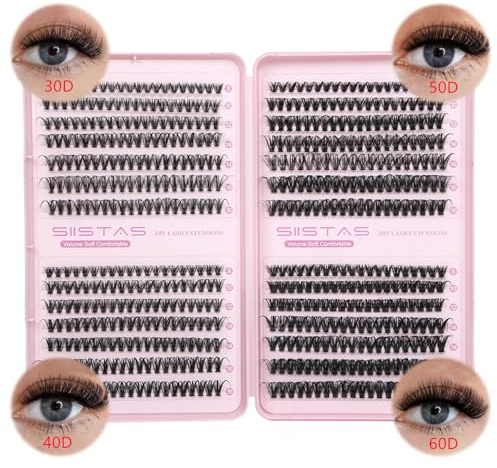 Cluster lacht dicke, wispige Wimpernbügel 8–16 mm, russische D-Curl-Wimpern, wiederverwendbare Wimpernverlängerung zu Hause