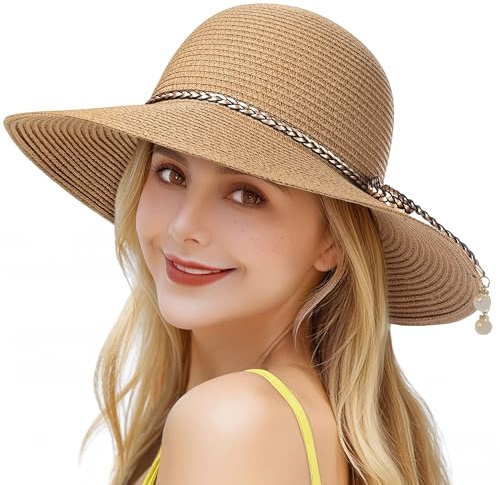 Beach Hats for Women, Foldable Sun Hat UPF 50+ UV Protection Summer Travel