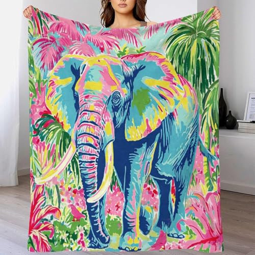 TBDUEPS Luxuriöse, Bequeme Elefantendecke für drinnen und draußen, Beste Yogadecke für Frauen als Geschenk für die Familie, Geburtstag, Hochzeit, 200 x 230 cm