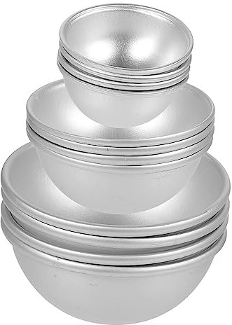 Anneome 12 Stück Halbkreis Backform Aus Aluminiumlegierung Selbstgemacht Badekugelform Langlebig Leicht Zu Reinigen Geeignet Für Kuchen Und Badebombenherstellung Bastelzubehör Für Zuhause