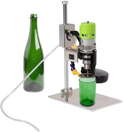 Tagliatrice elettrica per Bottiglie di Vetro, 200 W, 6000 Giri/min, Utensili per Il Taglio di Bottiglie di Vino Fai da Te, per lavori Artigianali creativi con 3 Lame Abrasive.