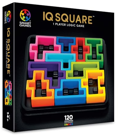 SmartGames - IQ Deluxe Square, Puzzle Game with 120 Challenges, Ages 14+