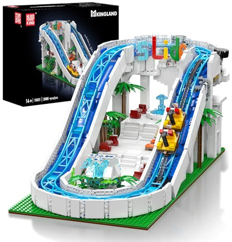 Mould King 11021 Fantasy Amusement Park Water Slide Ride Building Kit de Construction de 2088 pièces motorisé et télécommandé, Cadeau STEM pour Adolescents et Adultes