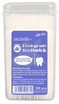 Palillos Dentales con Sabor Herramientas Eliminador de Manchas Bucales 100 | Palillos Saborizados De 2 Puntas Para Restaurante, Camping, Adultos, Mayores, Mujeres, Hombres