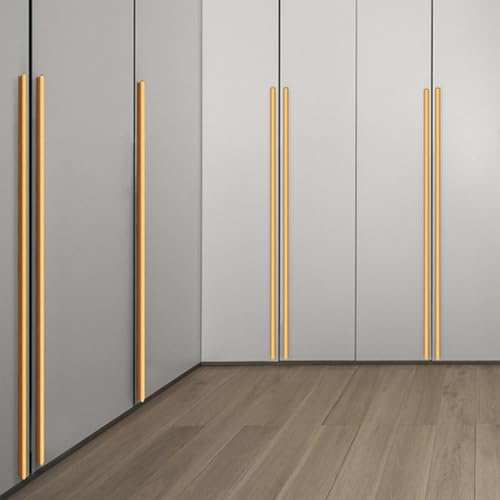 SZLXJMFL küchengriffe Gold Modern, 2 Stück Schrankgriffe, Massive Aluminium | Eloxierte Oberfläche, Länge: 109-1000 mm T-Zuggriffe Griffe für küchenschränke 768mm/30.2n