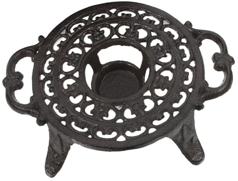 TOYANDONA Calentador Tetera Hierro con Soporte Trípode Estable Diseño Decorativo con Doble Asa Café y Leche Base Antideslizante para Hogar y Oficina