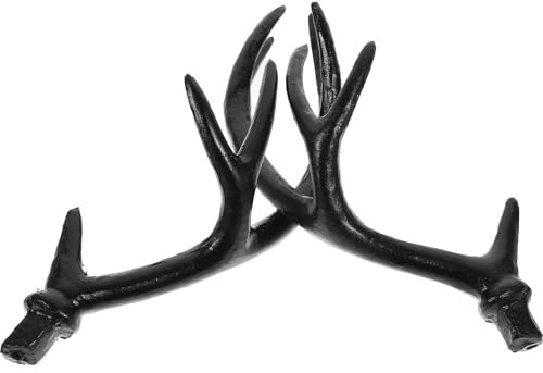 TOYANDONA Diadema de Cuerno de Ciervo Grande Negra Accesorio Ligero para Halloween y Fiestas de Carnaval Tocado para Cosplay y Disfraz Par de Astas de Plástico Realistas para Adultos