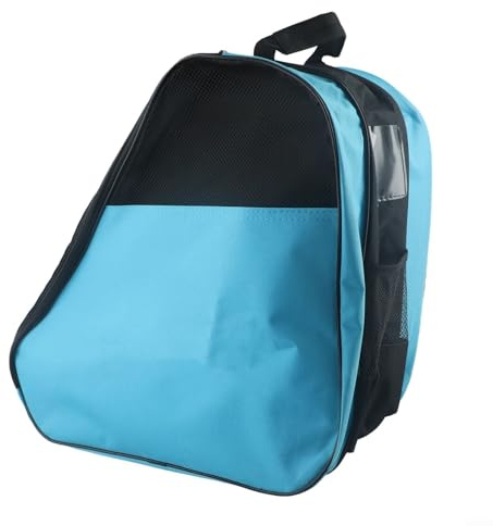 Borsa per il trasporto di pattini su ghiaccio e pattinaggio a rotelle, dispone di tre strati, manici ispessiti e tracolla regolabile per un facile trasporto (blu)