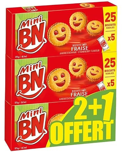 Biscuits fourrés à la fraise,3 x 175 g