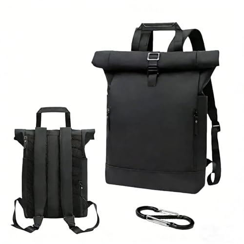 ASOUUNLD Sac à Dos Roll Top Etanche, Sac a Dos Etanche pour Femmes et Hommes Sac à Dos pour Ordinateur Portable 15 Pouces, Sac a Dos Extensible de 18 à 22 Litres pour Travail, Voyage, École, Loisirs