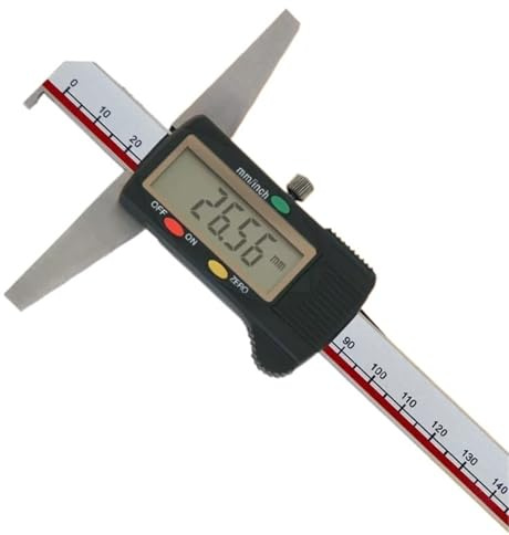 Calibre de profundidad Calibrador de profundidad de un solo gancho de 150/200/300 mm, 0,01 mm, calibre de profundidad de acero inoxidable(1mm-hook,0-300mm)