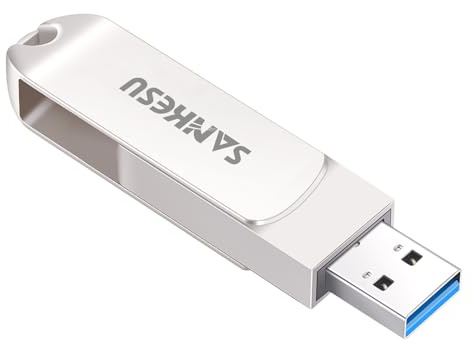 Clé USB C 3.1 de 2 To - Grande capacité - USB A et type C OTG - Double clé mémoire compatible avec téléphones Android/PC/ordinateur portable/Mac - Argenté