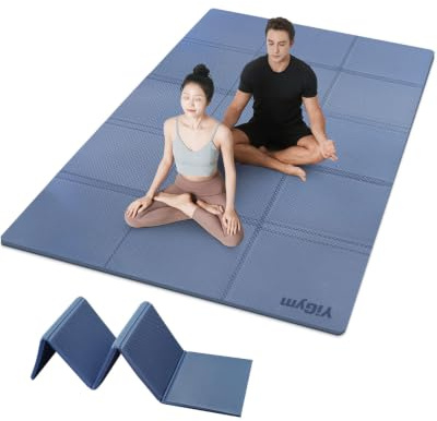 YiGym Faltbare Yogamatte XXL 200x130cm Rutschfest Gymnastikmatte 10mm Dicke