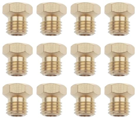 FUHAMJ 12 Pcs Gicleur Gaz Butane Universels, Gicleur Gaz De Ville Pour Cuisiniere Gaz Four Gaz[2×0.5Mm, 2×0.65Mm, 2×0.7Mm, 2×0.87Mm, 2×0.9Mm, 2×0.95Mm ]