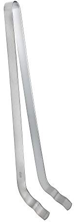 RÖSLE Grillzange gebogen, Hochwertige Grillzange mit ausgewogener Federkraft und exakter Kraftübertragung, Edelstahl 18/10, spülmaschinengeeignet, Silberfarben