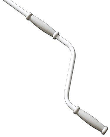 jarolift Eco Asta di Manovra per Tende da Sole, Maniglia Fissa in Plastica, Barra in Acciaio, Bianco Lucido, Lunghezza 180 cm