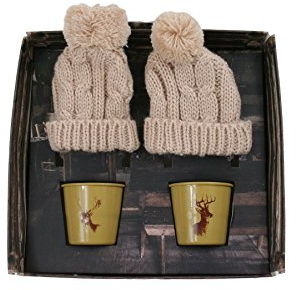 Eddingtons Set of 2 Cosy Up Stag Illustration Egg Cups and Cosies