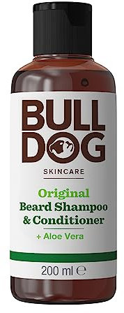 Bulldog Skincare Original Beard Shampoo & Conditioner, Men's Grooming, Beard Moisturiser for Softer, Supple Beards, 200ml