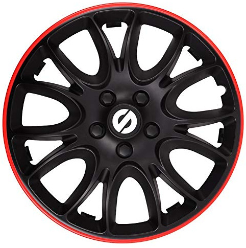 SPARCO Enjoliveurs 14'' pouces Cap De Roue Jeu Enjoliveur Auto noir/rouge SPC1494BKRD