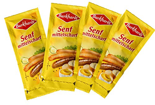 300 x 10ml Portionsbeutel Burkhardt Senf mittelscharf im Karton