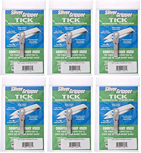 Uncle Bill's Sliver Gripper Tick Removal Tweezers With Keychain Clip (6-Pack)