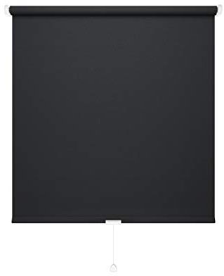 JalousieCrew Schnapprollo Springrollo Mittelzugrollo Schwarz - Breite 62 bis 222cm - Länge 175 und 230cm - Blickschutz (212 x 175 cm)