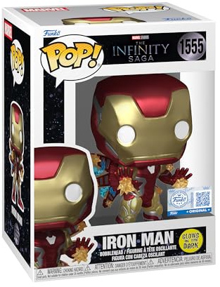 Funko POP! Plus: Avengers Endgame - Iron Man Beams - Glow in the Dark | Official Superheroes Merch - Collectable Vinyl Figurine for Shelf Display - Birthday Gift Idea for Fans and Collectors