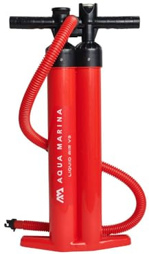 Aquamarina Premium Handpumpe Dreifach-Hub für SUPs & Kajaks, mit Manometer bis 30 psi Liquid AIR V3 Stand Up Paddle Board Pumpe, rot, Uni