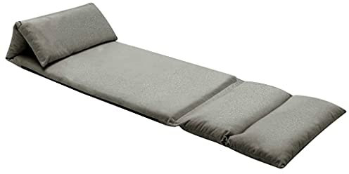CHAHO Modernes Gepolsterter faltbar, Komfortables Sitzkissen,mit Rückenlehne für Zuhause und Büro, Bodensitzkissen mit Verstellbarer Lehne für Meditation oder Gaming,Faltbar Dunkelgrau Mikrofaser