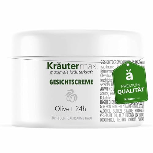 Kräutermax Oliven Gesichtscreme mit Olivenöl und Olivenblattextrakt, für trockene Haut 1 x 100 ml