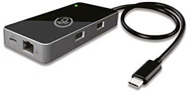 NPO Type-C Universal Docking Station Compatible with Thunderbolt 3 Ports and Specific USB-C Systems + Supports Charge The Laptop (Connect 4KHDMI, DP, VGA, 2xUSB, Ethernet, PD)