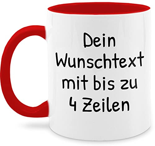 Tasse Tassen 325ml - Aufdruck selbst gestalten - Wunschdruck Text Namen I Eigener Custom Text - 325 ml - Rot - personalized cup with name paartassen wunschtext trinkgeld glühweintassen