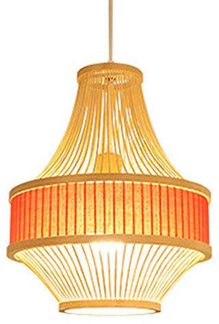 CHUNGYANG Nordic Restaurant hanging Chandelier， Minimal Style Hand Woven Pendant Lamp, Japanese Tatami Fabric Lantern Fixture, For E26 Screw B&B, Chafing Dish Shop, Living Room Lighting Light Shade