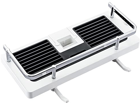 Skeadex Duschablage Kein Bohren Duschregal Badezimmer Organizer Aufbewahrungsregal Organizer Multifunktions Duschstange Duschkorb Duschstangenhalter für Badezimmer Duschstange (Weiß-Quadrat)