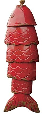 Farbiges Koi-Fisch-Windspiel, Kreatives Metall-Koi-Fisch-Garten-Windspiel, Heimdekoration, Used-Look-Koi-Fisch-Ornament, Metall-Koi-Fisch-Windspiel für Den Außenbereich, Garten, Heimdekoration