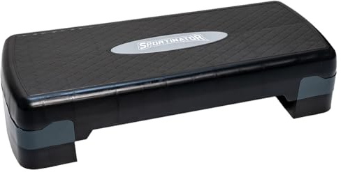 SPORTINATOR® Fitness Stepper höhenverstellbarer von 10 bis 15 cm, kompaktes Design aus Kunststoff mit Rutschfester Oberfläche. Belastbarkeit bis 250 kg