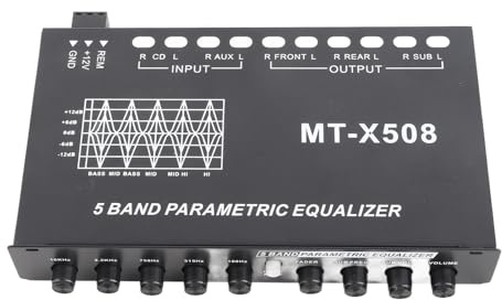 Auto-Audio-Equalizer, einstellbare 5 Bands präzise Abstimmung Auto-Verstärker Grafik-Equalizer einfach zu bedienen Auto-Equalizer für Motorrad Auto