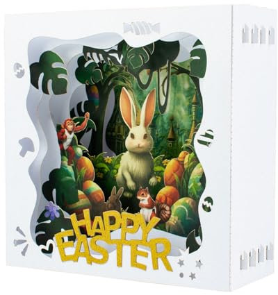 Magic Ants Pop Up Karte Ostern - Religiöse Ostergrußkarte mit Osterhase - Ostergrußbox - Osterkarten für die Liebsten