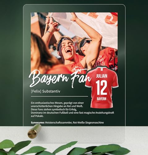 Bayern Geschenk personalisiert - Acryl Geschenk - Definition: Bayern Fan - Bayern Fanartikel, Bayern Fangeschenk, Bayern Geschenke, Geschenk für Bayernfans