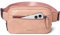 LATMAP 3L Sac Banane Femme,20× 13 × 7cm en Cuir Vegan Imperméable - 4 Poches Zippées, Sangle Réglable pour Cyclisme, Course, Voyage et Extérieur - Pink