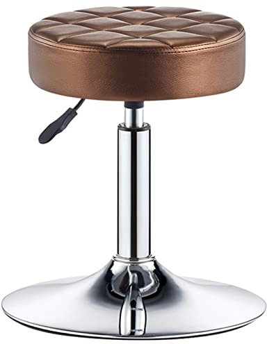 DDKYHU Hocker, Drehbarer Schönheitssalon-Friseurstuhl, PU-Matten und SGS-Luftstangen-Stahlchassis, einstellbare Sitzhöhe 42-54 cm (schwarz) (braun)