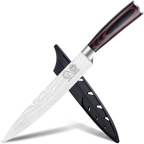 XYJ autentico dal 1986, 8 pollici coltello per affettare, in acciaio inox, giapponese coltello per affettare con guaina, mannaia coltello da cucina, cucina coltello chef, campeggio all'aperto BBQ