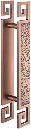 Türgriff, antiker Wolken-Türgriff, zum Ziehen und Drücken, massiv, einfach zu installierender Außentürgriff mit Montagebeschlag, Türknauf für Vordertor, Zauntor, Eingangstür (Rosa, 80 cm/31,